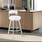 Armen Living Lynof Swivel Counter Stool in Brushed Stainless Steel with White Faux Leather 840254335486 - alternate 4
